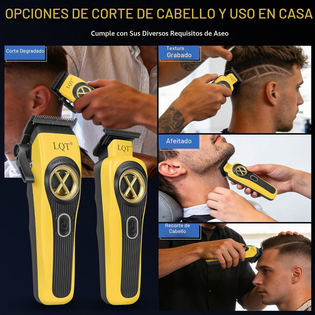 LQT - Kit profesional de cortapelos inalámbrico, recortadora recarg...