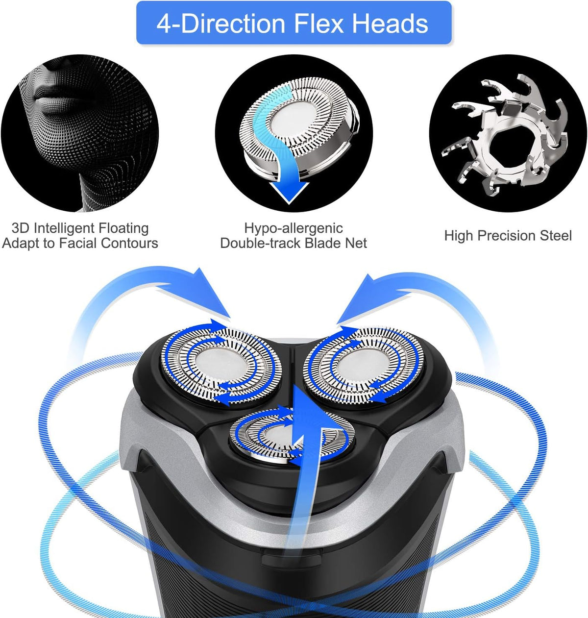 Afeitadora eléctrica para hombres - MAX-T Recargable con cable y si...
