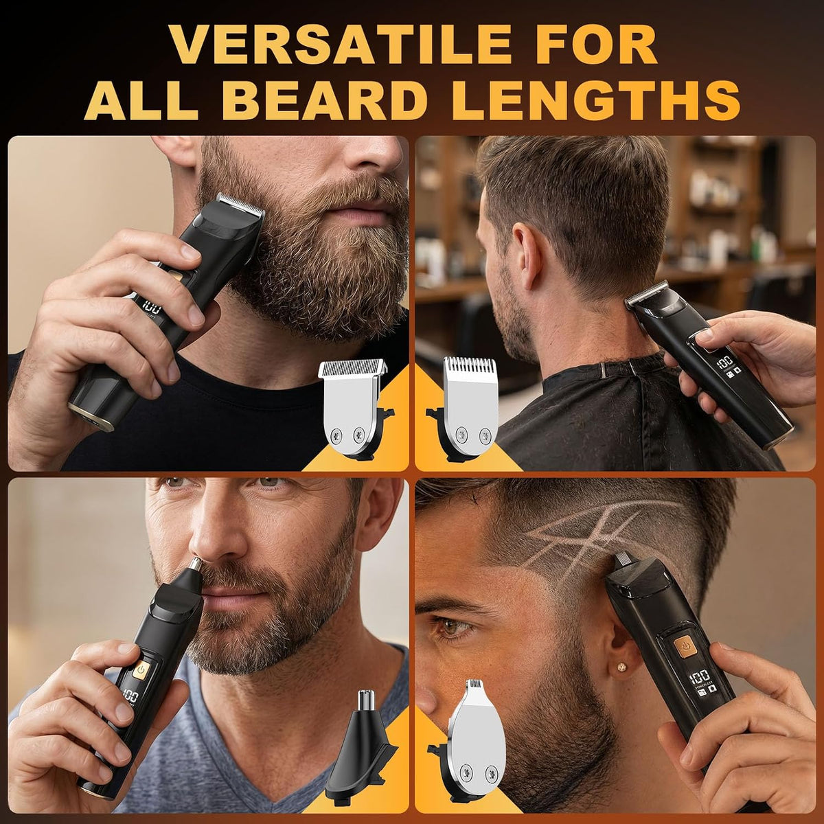 Recortadora de barba para hombres, maquinilla de afeitar eléctrica...