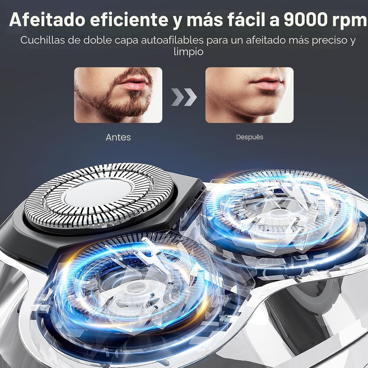 YIRISO Maquinilla de afeitar eléctrica para hombres, afeitadora rot...