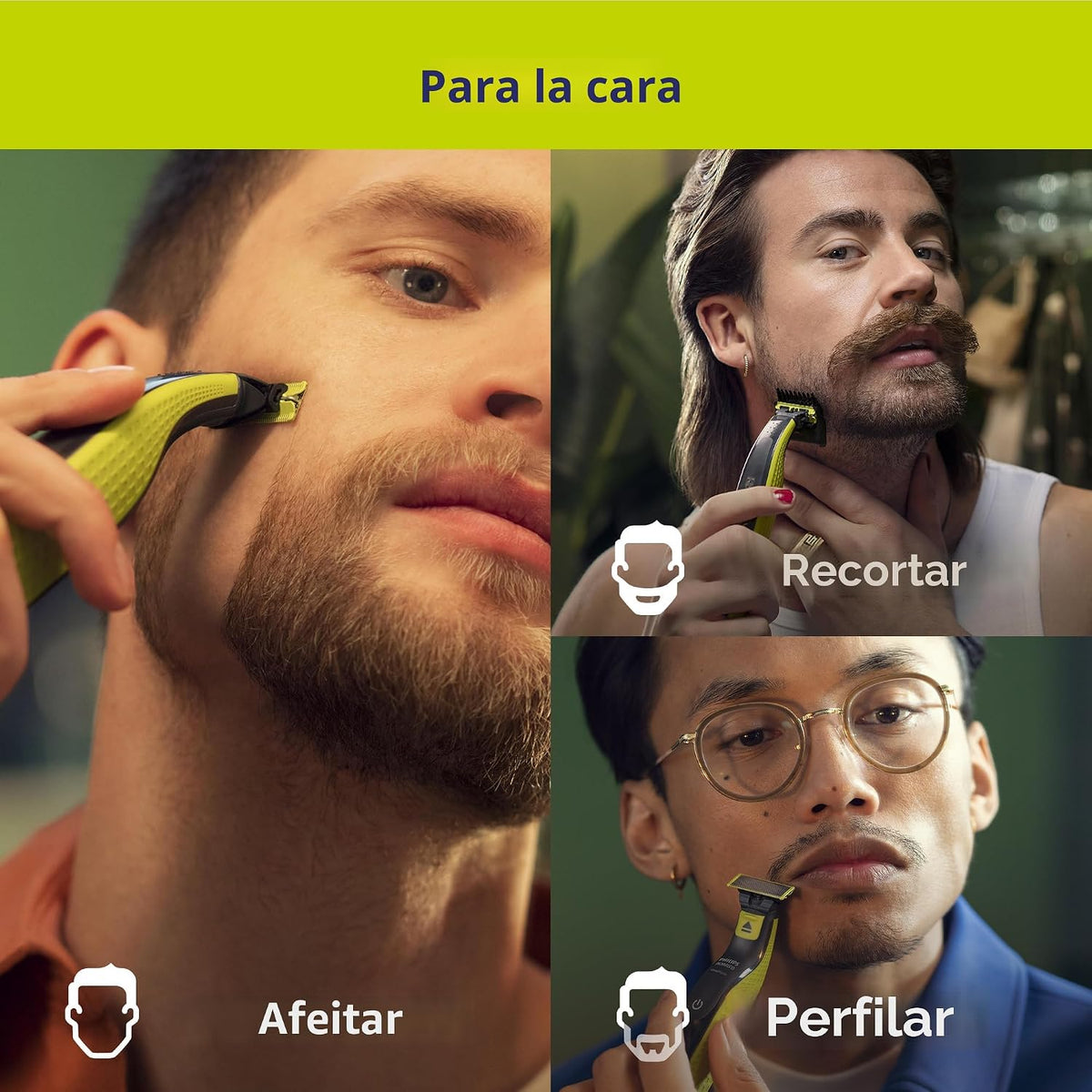 Norelco Philips OneBlade 360 Hybrid Face, recortadora de barba eléc...