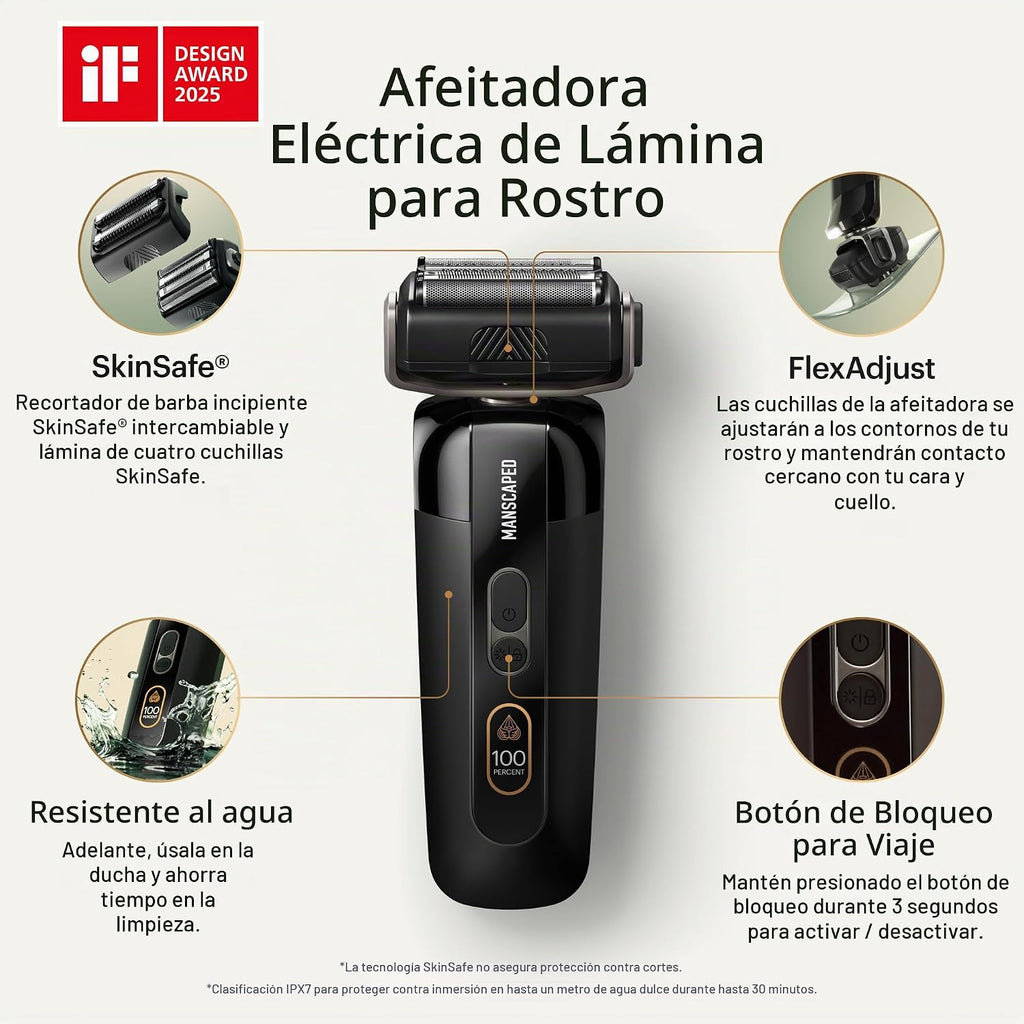 MANSCAPED® The Chairman™ PRO - Afeitadora facial eléctrica para hom...