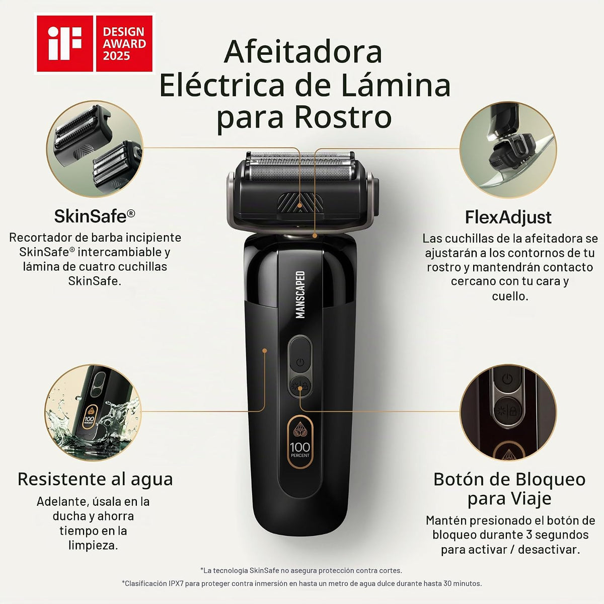 MANSCAPED® The Chairman™ PRO - Afeitadora facial eléctrica para hom...