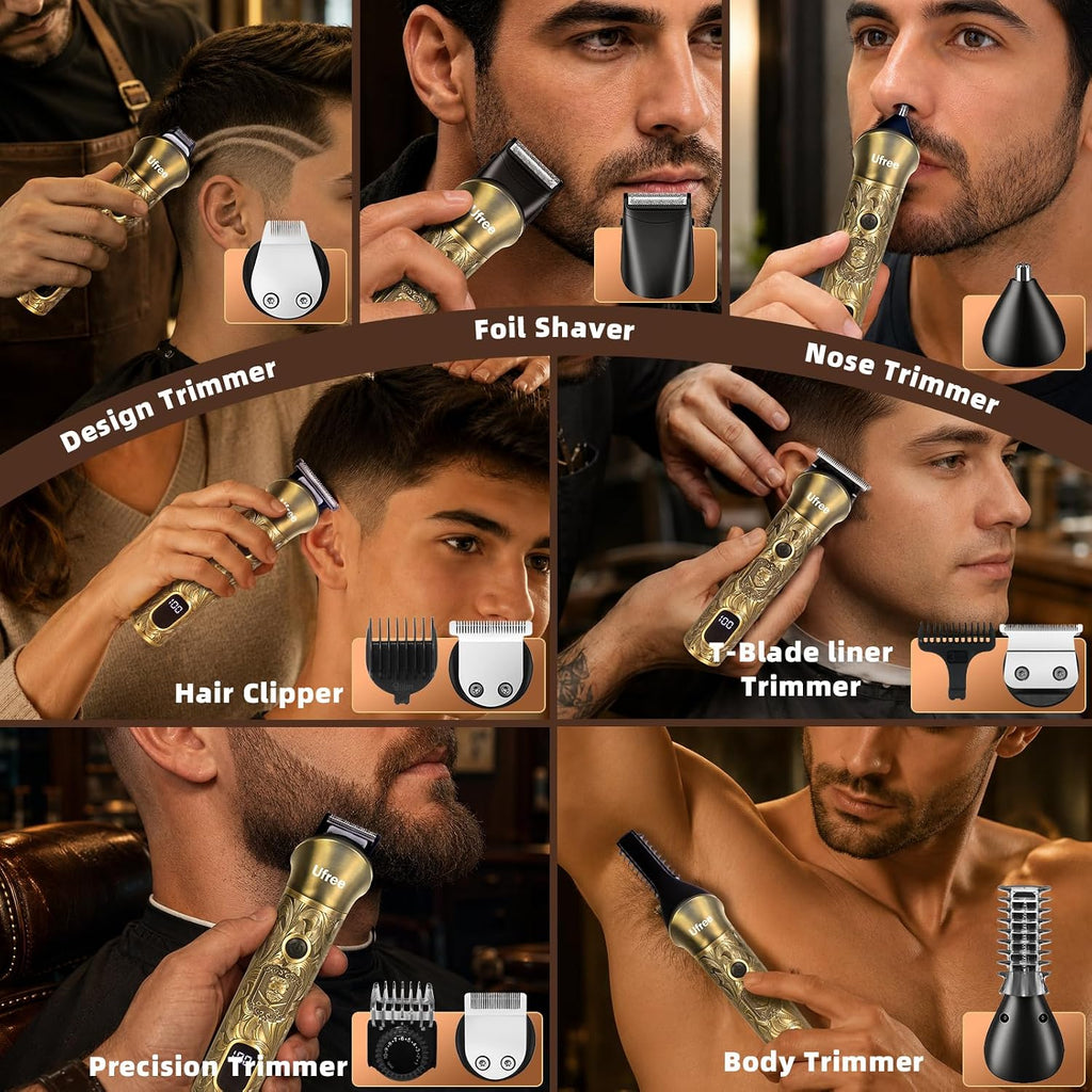 Ufree Recortadora de barba profesional para hombres, maquinilla de...